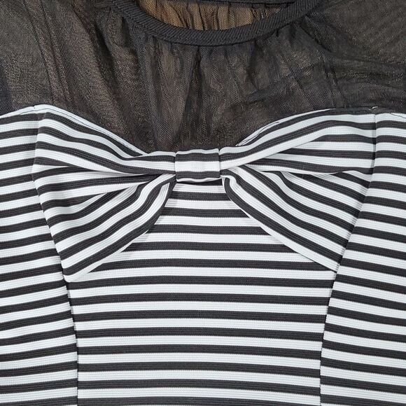 🔺️Pink Crush Black & White Peplum Sleeveless Dress Girl's XSmall - Picture 5 of 9